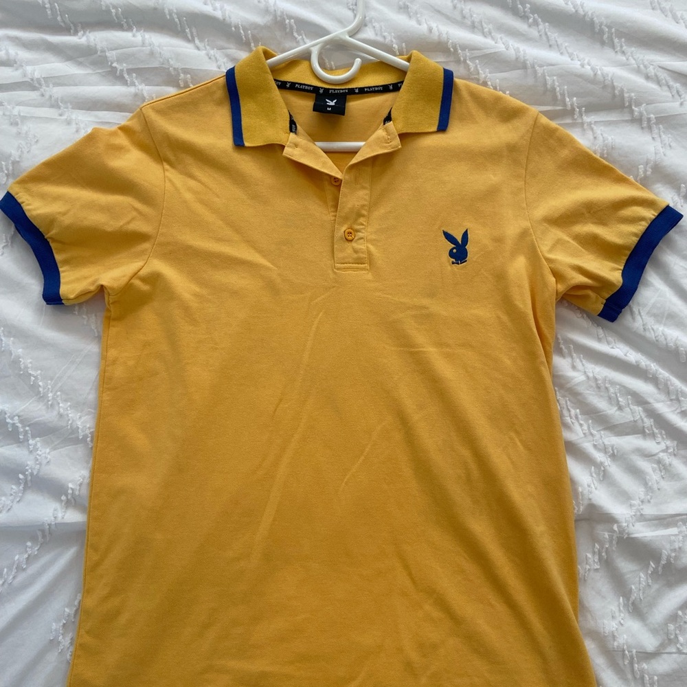 PLAYBOY Yellow Polo with Blue Trim